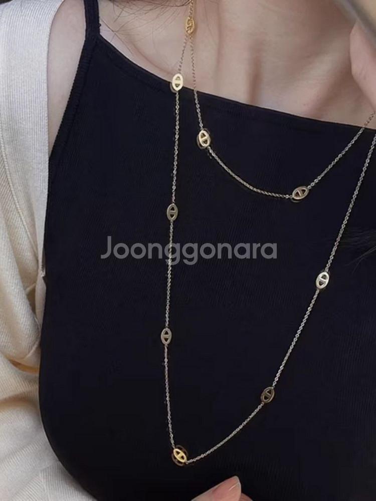 써지컬스틸 110cm 롱샹달목걸이 무알러지 새상품--8