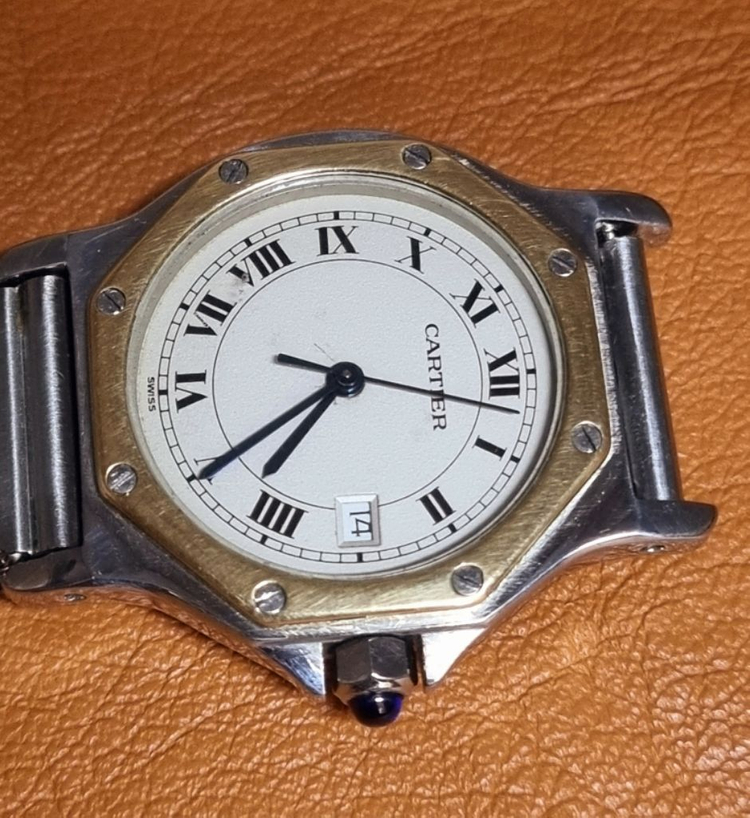 까르띠에 산토스 옥타곤 쿼츠 시계--1