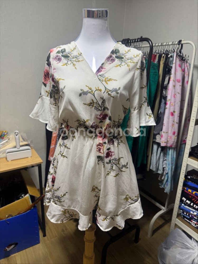 플라워 패턴 롬퍼--1