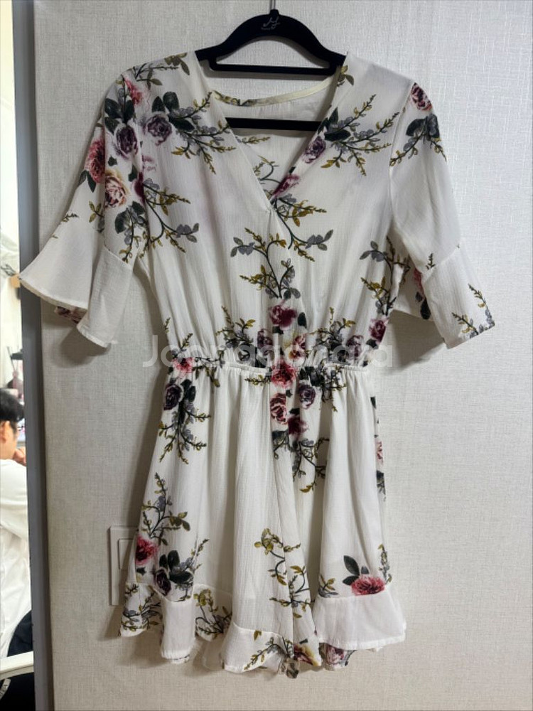 플라워 패턴 롬퍼--0