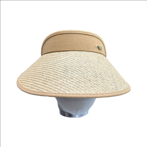 UPF50+ 밀짚 선캡 브라운베이지