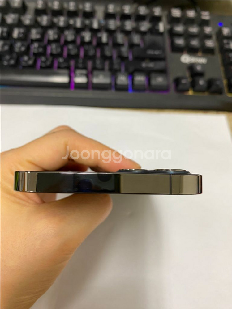 아이폰12프로 그래파이트 외관SS급 128GB 멍1개--4