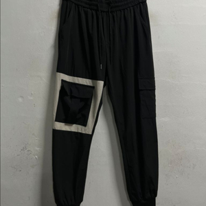 30-33 블랙 나일론 스판 카고 밴딩 조거바지