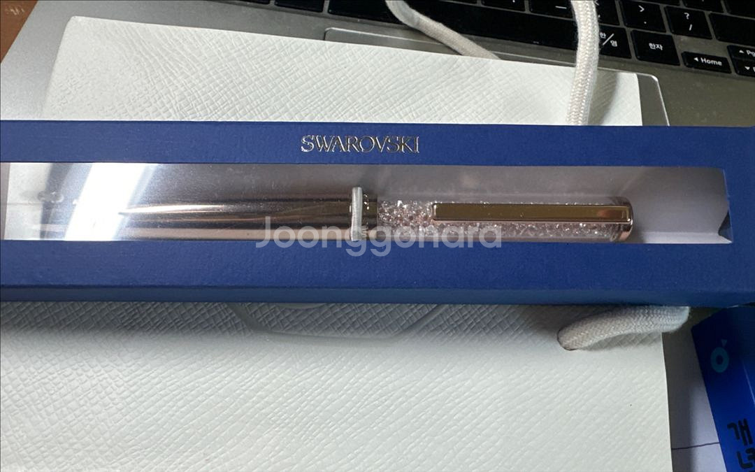 스와로브스키 크리스탈린 로즈골드 볼펜--2