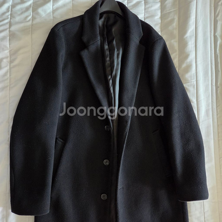 [100]지오다노 싱글체스터필드코트 블랙--1