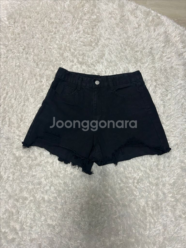 찢청 여성 블랙반바지 핫팬츠S--2