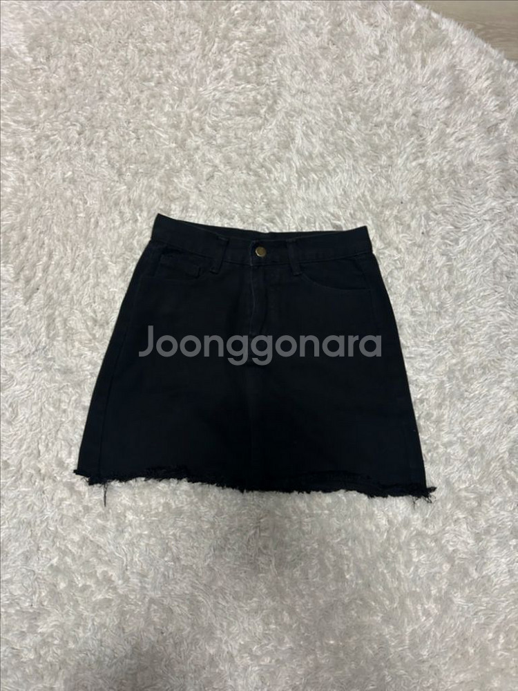 데님흑청스커트S--0
