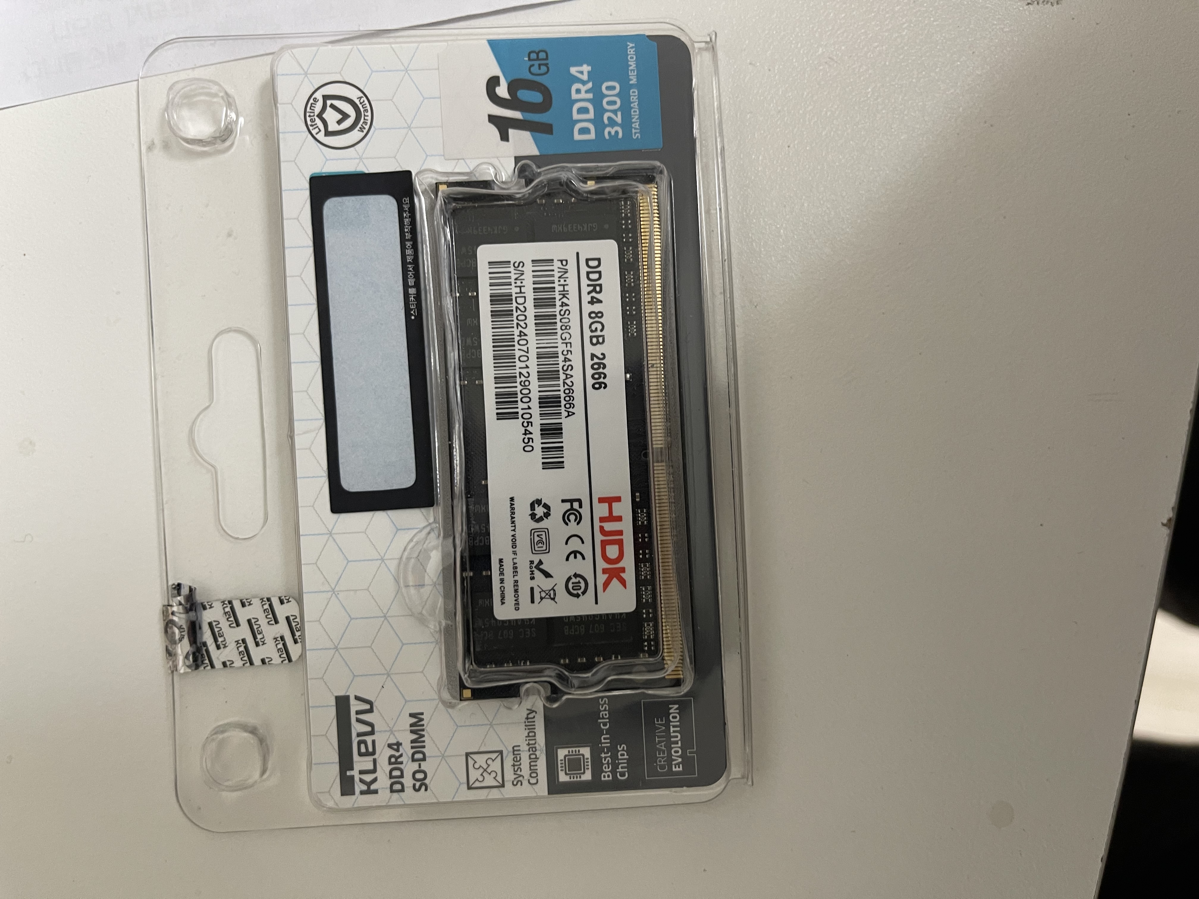 (잘 읽어주세요) 노트북용 램 ddr4 8기가