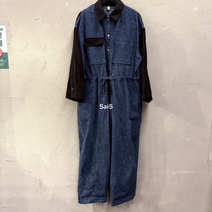 라모다 플리카 오버핏 데님 점프슈트