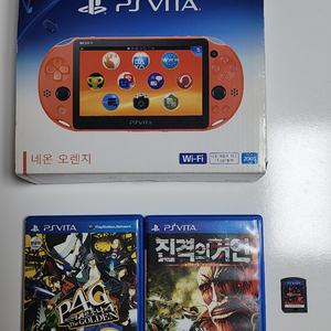 국내판 PS VITA 2세대 네온오렌지 + 게입칩 3개
