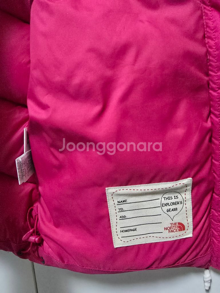 노스페이스키즈) 120 다운조끼 핫핑크--2