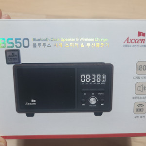 [새상품]액센 BS50 블루투스 시계 스피커&무선충전기