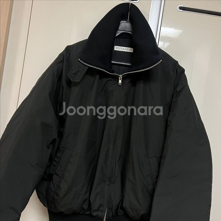 마이네임이즈 오리털 숏패딩 니트 카라 항공점퍼 봄버--7