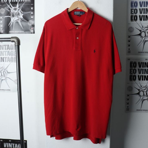 (XL-2XL) 폴로 랄프로렌 반팔 카라 티셔츠 레드