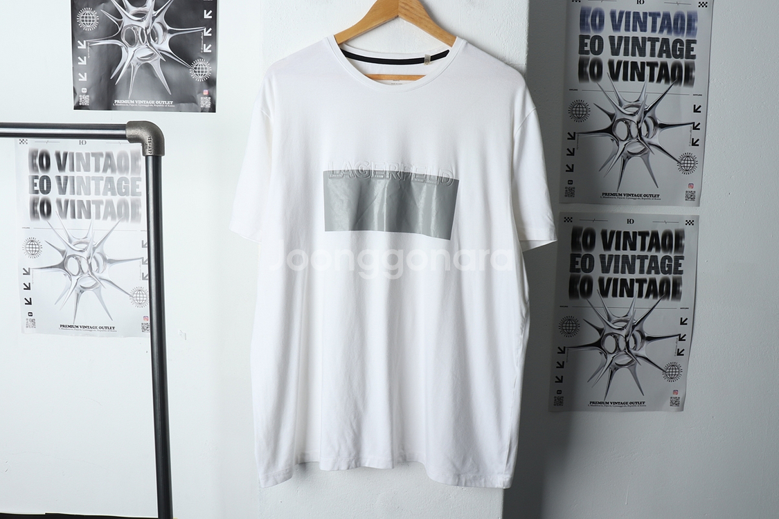 (2XL) 칼라거펠트 반팔 티셔츠 빅사이즈 로고--2