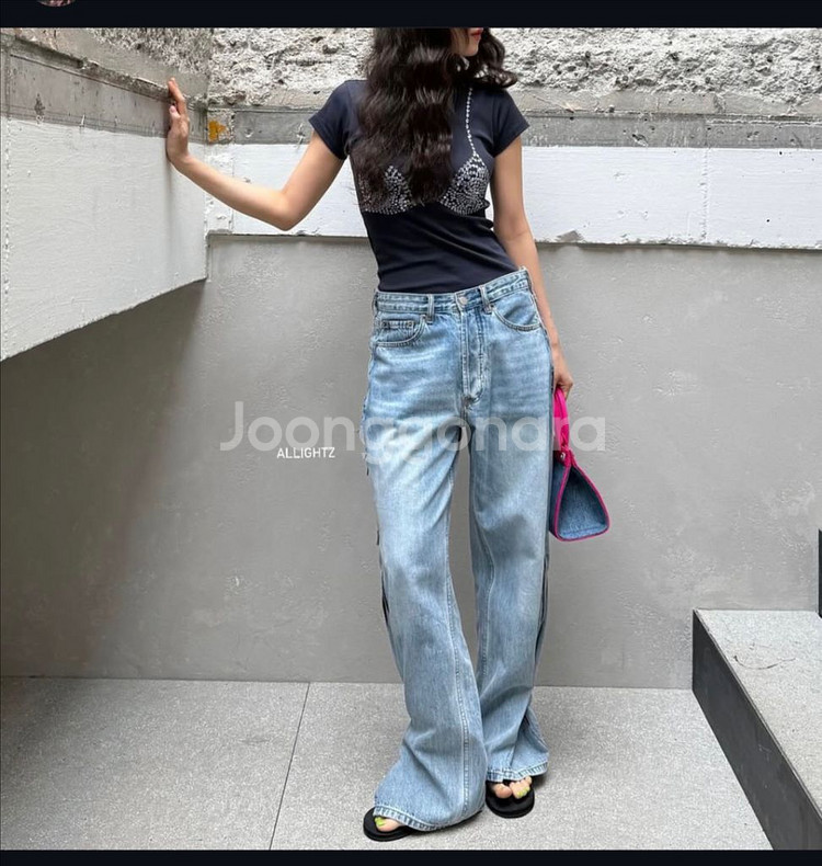 올라이츠 지져스 데님 중청 라지--0