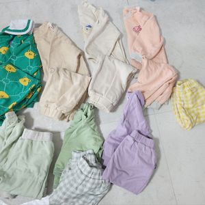 봄가을 긴팔 상하복 세트 7벌+하의바지1 / 90일괄