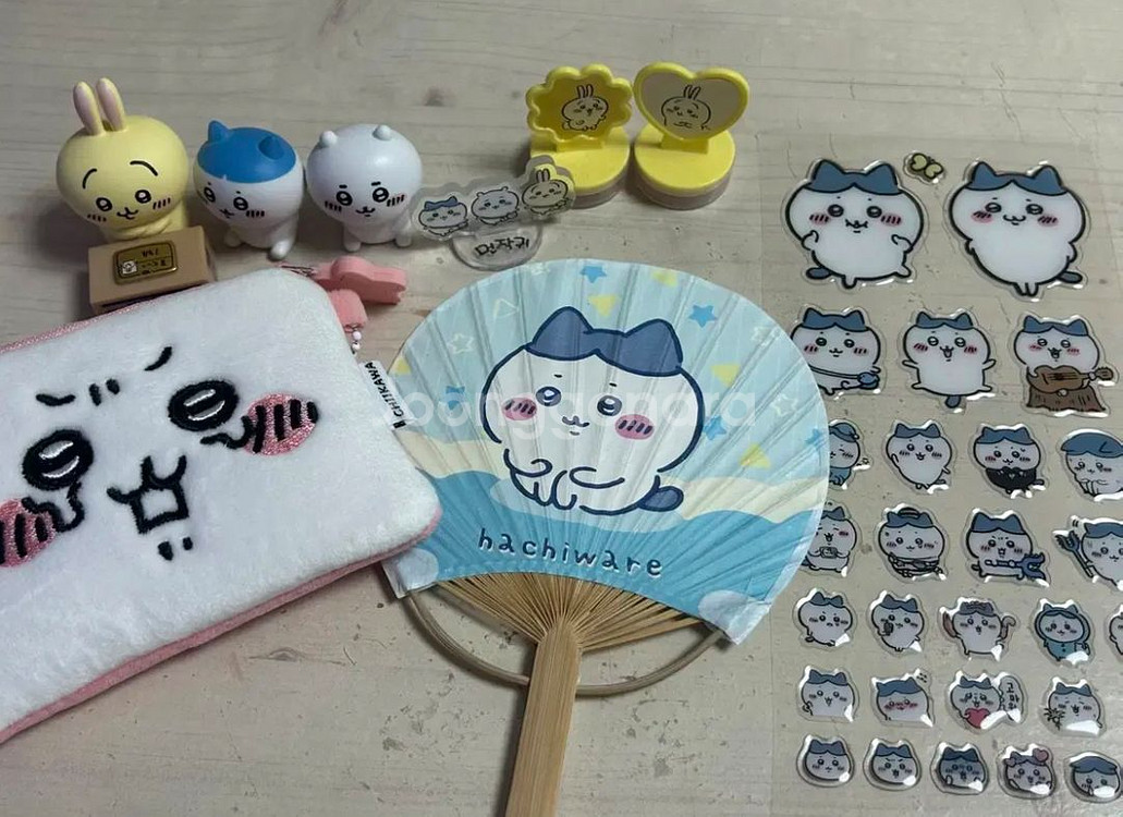 먼작귀 만화책 치이카와 우사기 하치와레 피규어 파우치--0