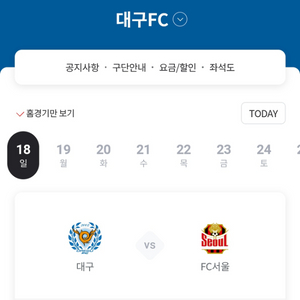 25.05.18(일) 대구FC VS FC서울 원정석ㅅㅅ
