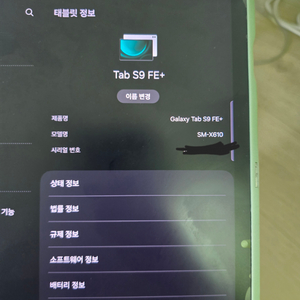 갤럭시 탭 s9 fe+ wifi 256