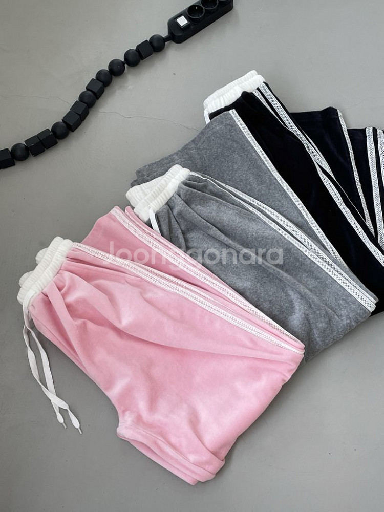 벨로아 벨벳 레이스팬츠 와이드팬츠 빅사이즈팬츠--3