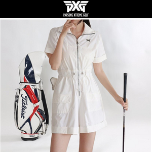 PXG 여성 골프웨어 로고자수 포켓 점프슈트