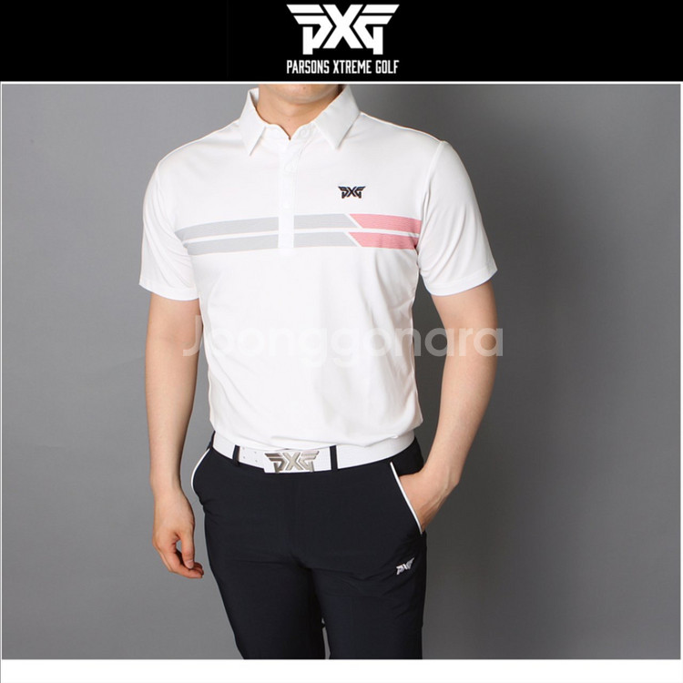 PXG 남성 골프웨어 가슴 두줄 스판 반팔 카라티--6