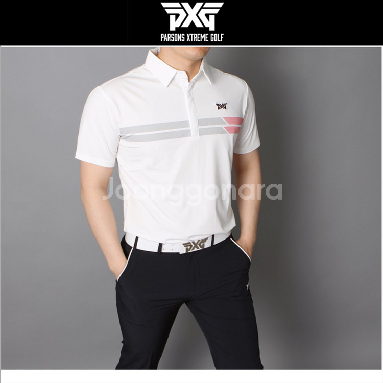PXG 남성 골프웨어 가슴 두줄 스판 반팔 카라티--7