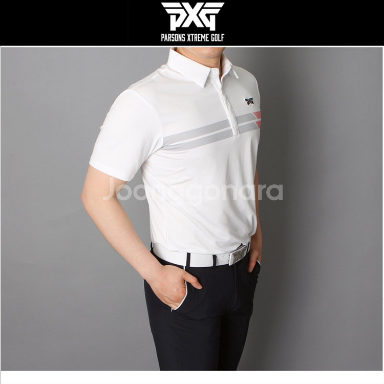 PXG 남성 골프웨어 가슴 두줄 스판 반팔 카라티--9