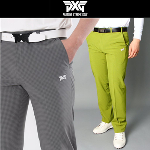 PXG 남성 골프웨어 로고자수 잔체크 밴딩 스판 팬츠
