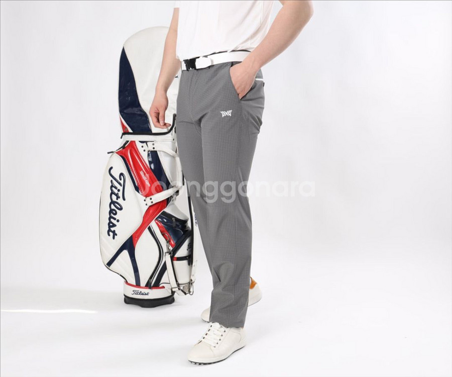 PXG 남성 골프웨어 로고자수 잔체크 밴딩 스판 팬츠--2