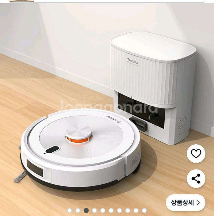 Teendow 고성능 LDS센서 물걸레 먼지비움 로봇청--1