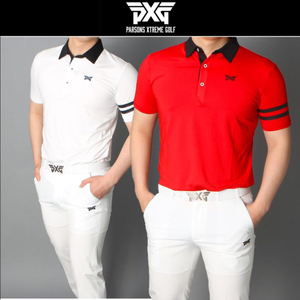 PXG 남성 골프웨어 심플 두줄 완장 자수로고 카라티