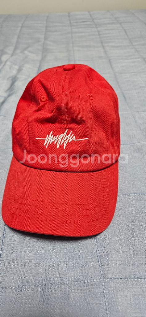 터그 라인 레드 볼캡 모자--0