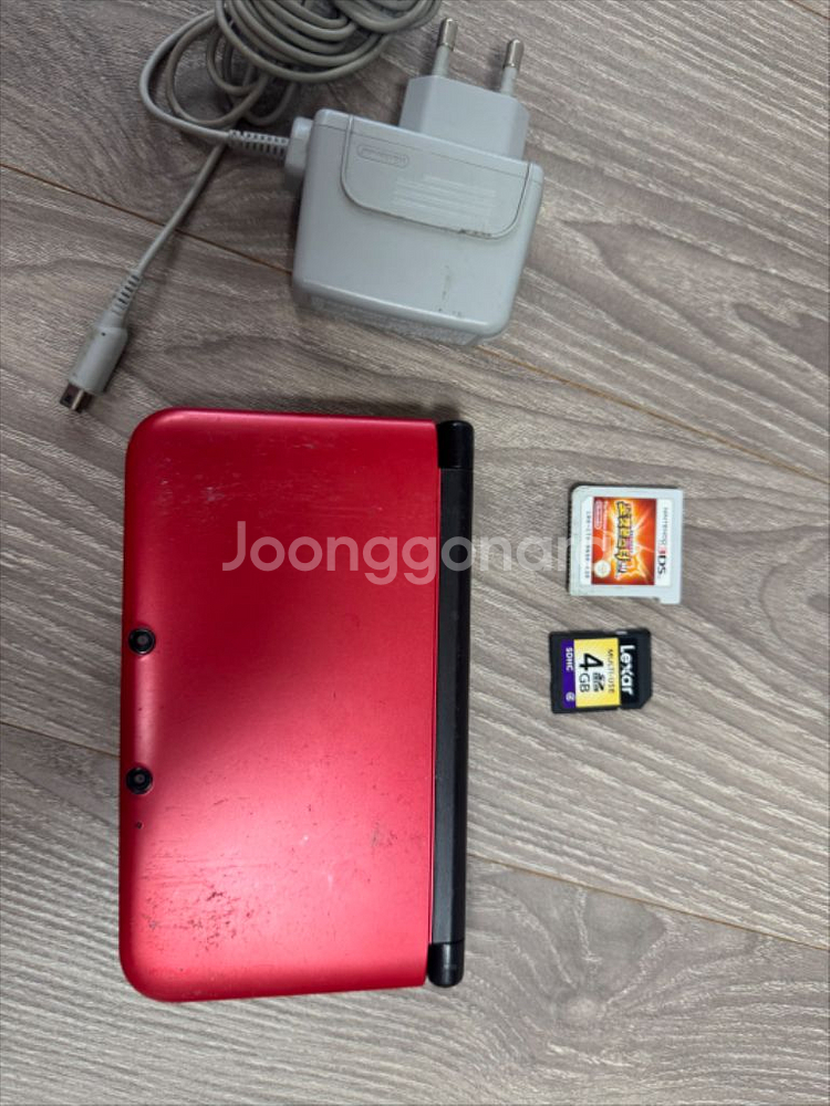 닌텐도 3DS XL 레드 포켓몬칩, 정품 충전기포함--1