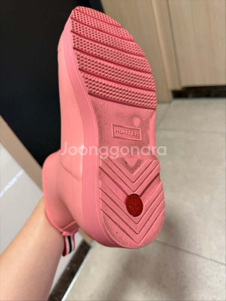 헌터 핑크 레인부츠 250사이즈--4