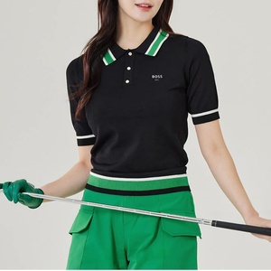 BOSS 보스골프 여성 골프웨어 썸머 배색 카라 스웨터