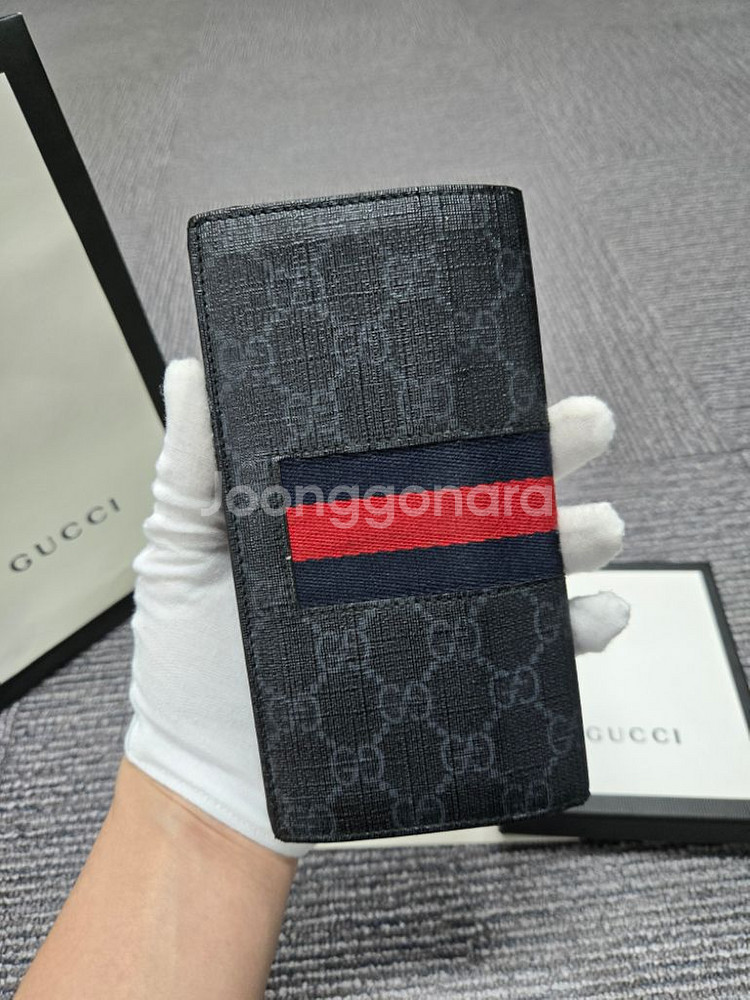 [정품]구찌 웹삼선 수프림 장지갑--1