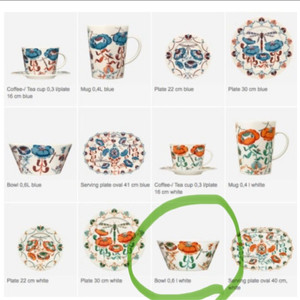 iittala 이딸라 떼에마 코렌토(잠자리) 원형 볼