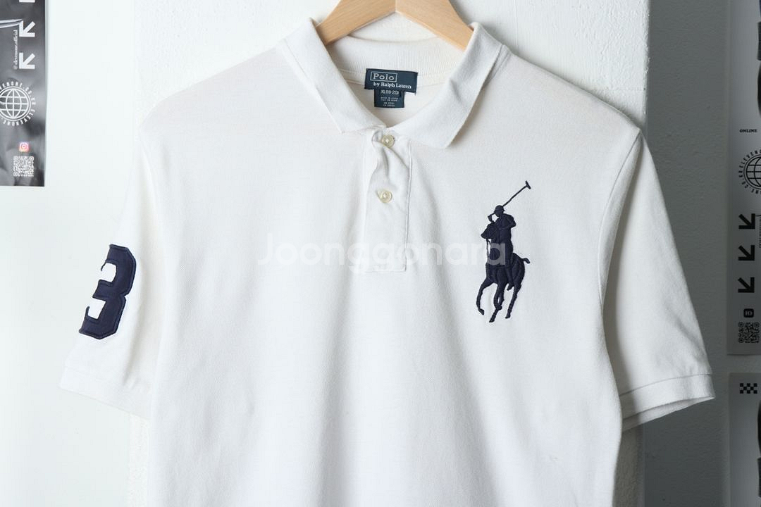 (L-XL) 폴로 랄프로렌 반팔 카라 티셔츠 화이트--1