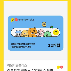 카카오 이모티콘플러스 12개월 이용권