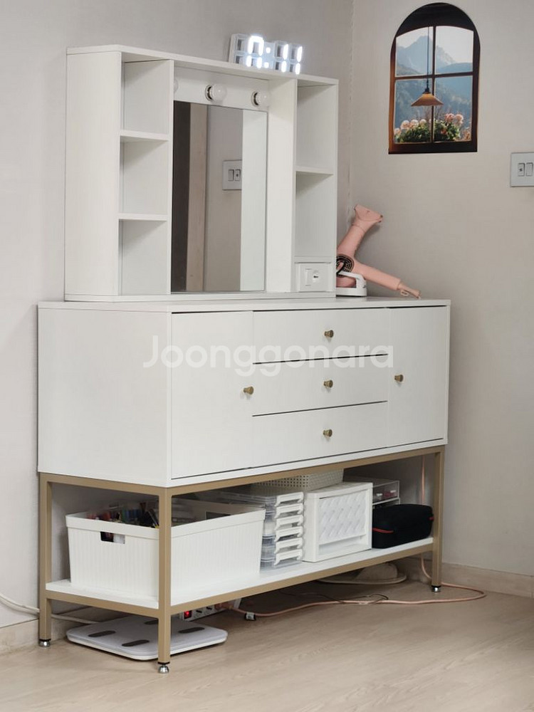 화장대 하부 콘솔 수납장 서랍장 1200(친환경 LPM--1