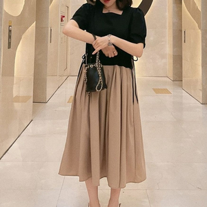 비비안루시 스퀘어 배색 원피스 (포장안뜯은 새옷)