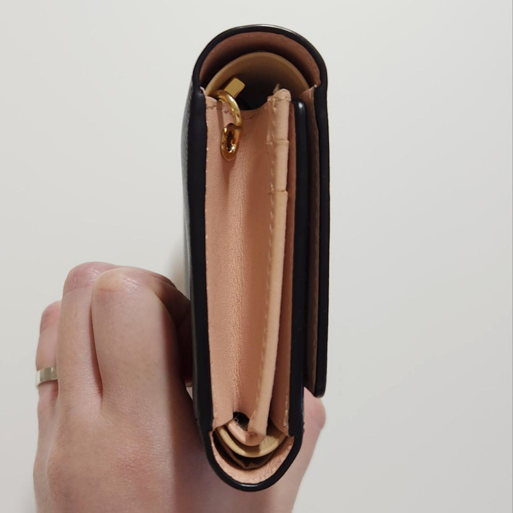 헤지스 3단 지갑 (블랙/연핑크)--6