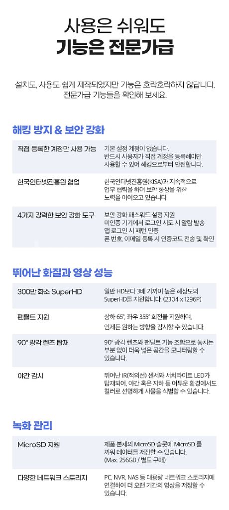 300만화소 가정용 홈 CCTV/ RUQ001--5