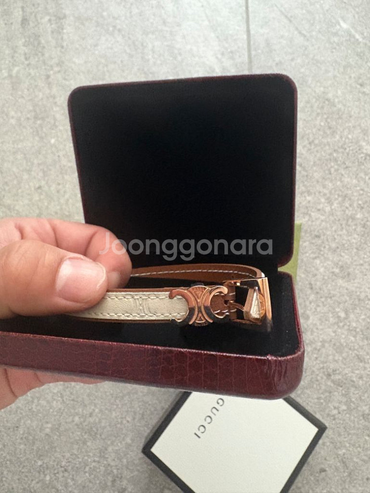 14k 셀린 가죽팔찌--0