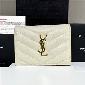 생로랑 YSL 로고 마틀라세 반지갑