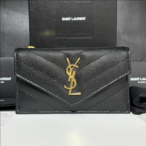 생로랑 YSL 로고 캐비어 카드지갑