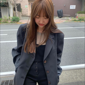 타낫 오버핏 싱글 자켓 (다크그레이)