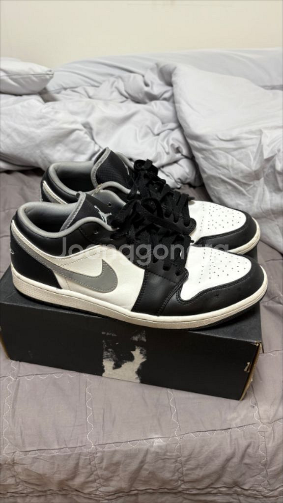 조던 1 로우 블랙 파티클 그레이 285mm--1